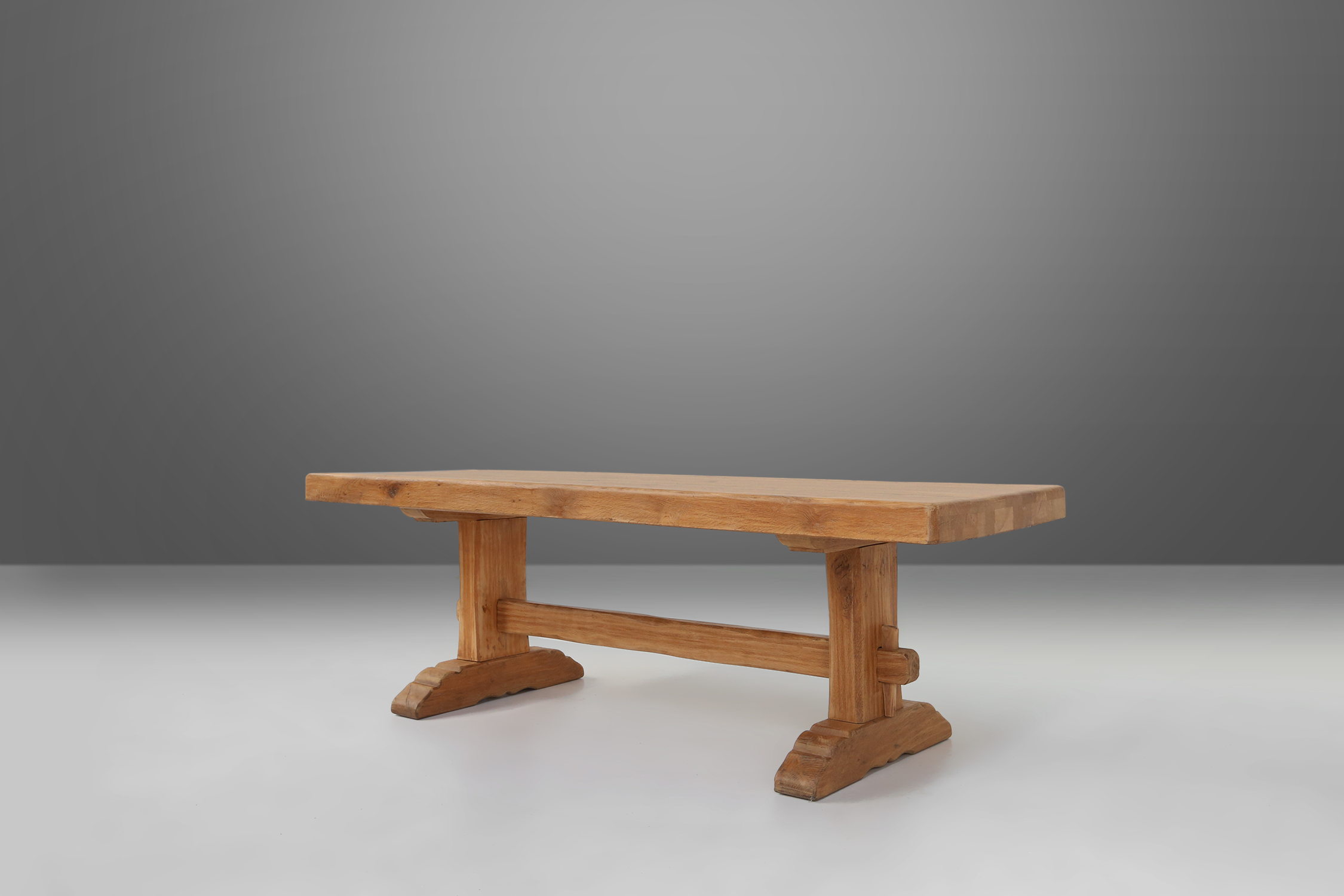 French Rustic Wooden Dining Table, 1950sthumbnail